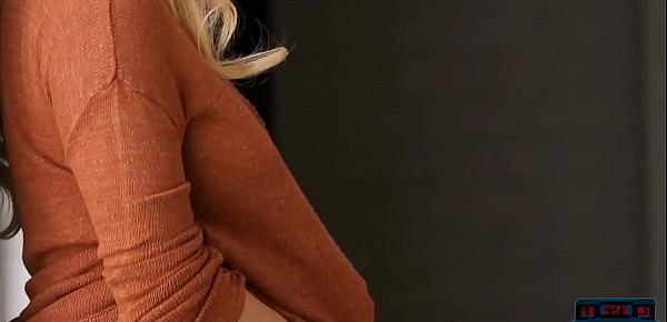  Curvy blonde MILF model Anna Sophia Berglund sexy posing